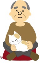 Grandpa and cat